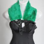 Emerald green faux fur coll..