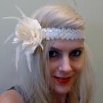 1920s Cream flapper headban..