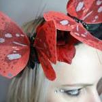 Red Butterfly and flowers H..