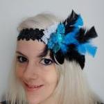 Turquoise & Black 1920s fla..