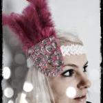 1920s Hot Pink Gemstone Hea..