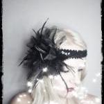 1920s black flapper headban..