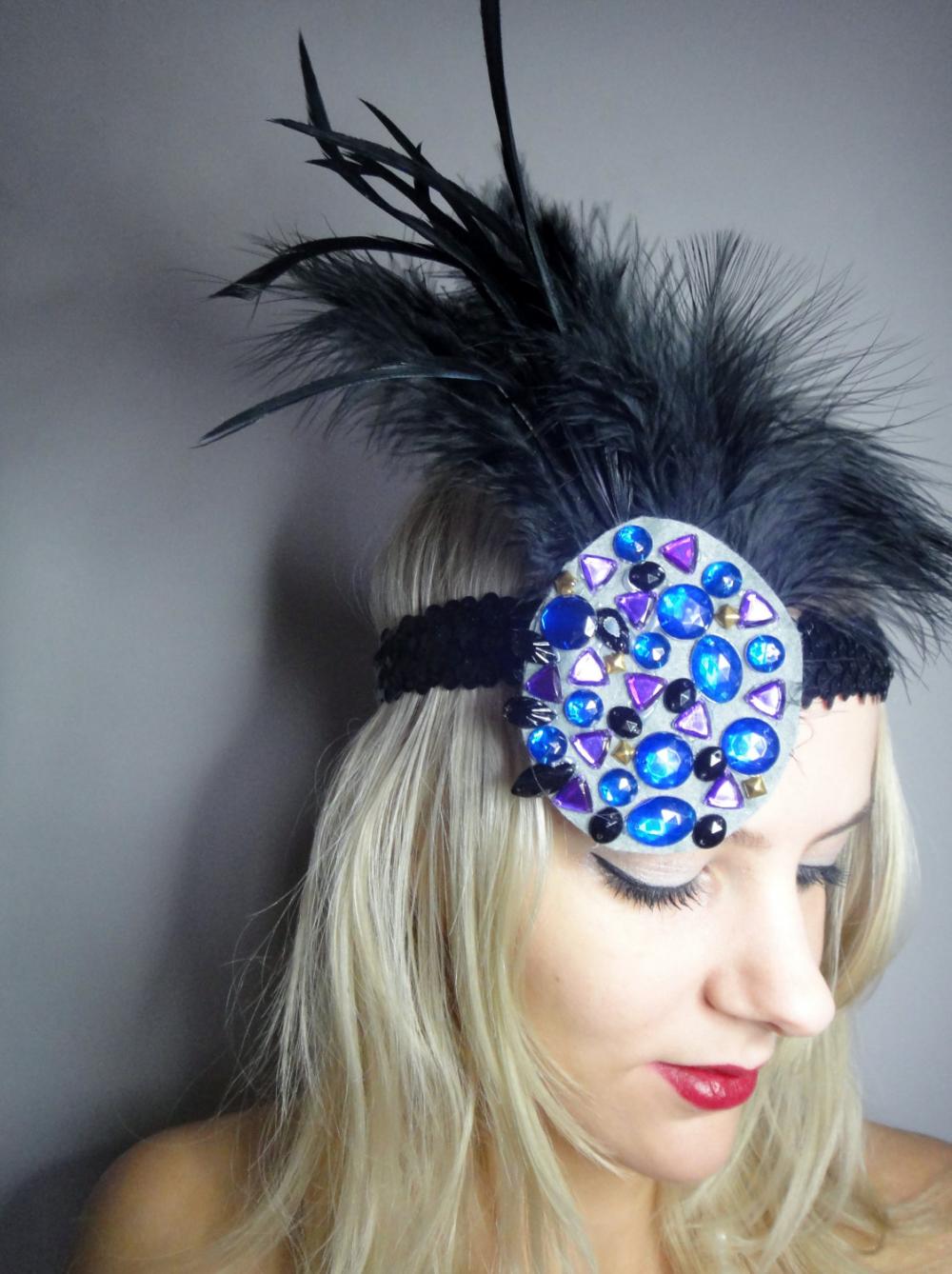 1920s multi coloured flapper headband