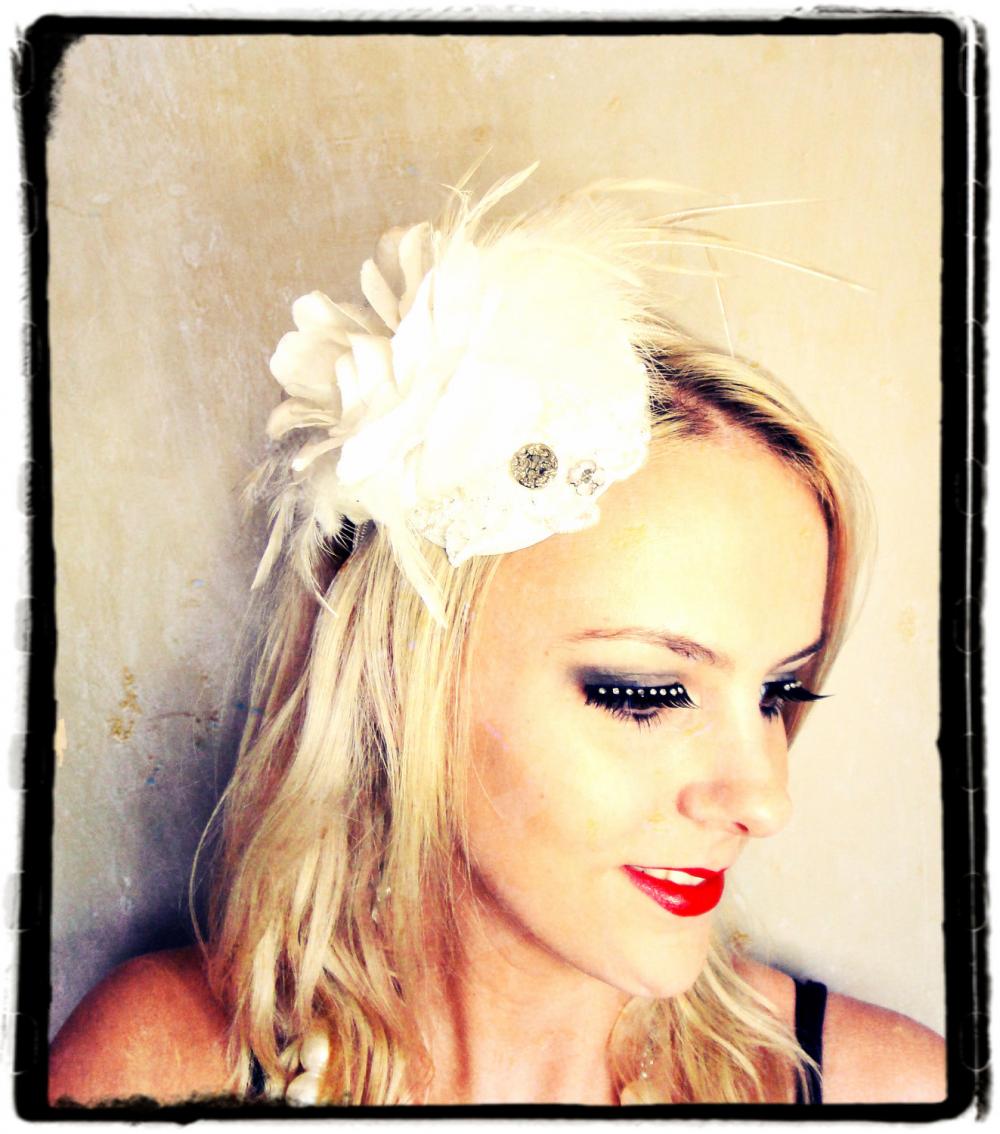 1920s Bridal white Headband
