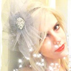 1920s grey twinkle bridal flapper headband