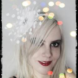 SALE White Poka Dot and Rhinestone Headband
