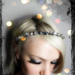 Wrapped Silver Gemstones Headband