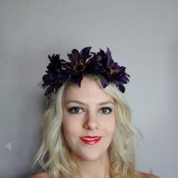 Purple Sunflower Woodland Headband