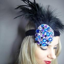 1920s multi coloured flapper headband
